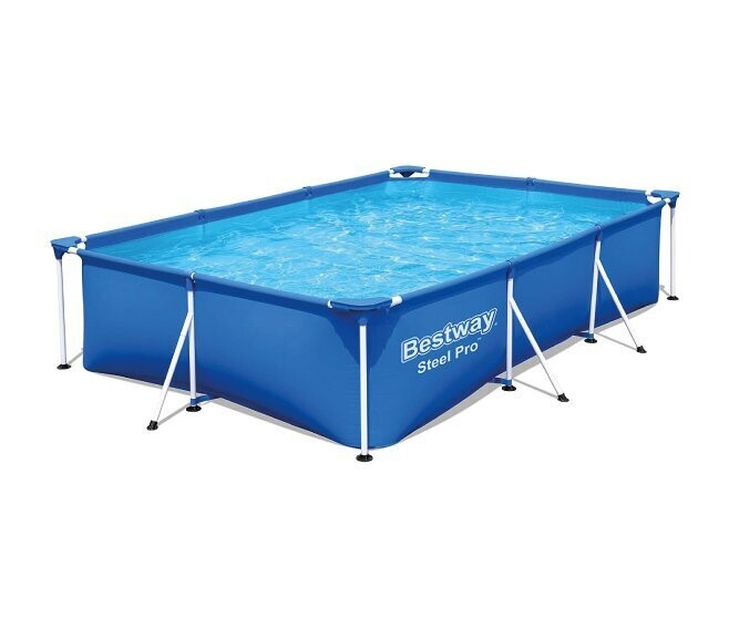 BESTWAY - STEEL PRO PISCINA FUORI TERRA RETTANGOLARE 300X201X66 CM. 3300 L BLU 56404