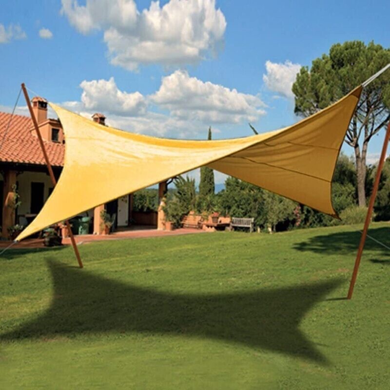 VERDELOOK - TENDA DA SOLE A VELA QUADRATA 3,6 X 3,6 MT. COLORE ECRU' CON BORSA 824/3