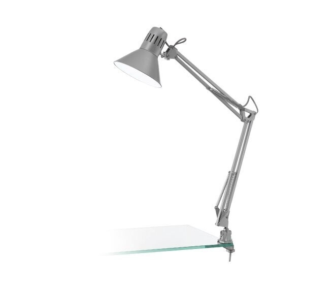 EGLO - FIRMO LAMPADA DA TAVOLO ESTENDIBILE IN METALLO E POLIVARBONATO COLORE ARGENTO 40 W E27 IP20 90874