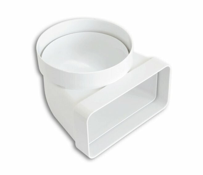 EDIL PLAST - LA VENTILAZIONE CURVA 90° VERTICALE CANALIZZATA DA Ø 125 A 150X70 MM BIANCO CGV157B