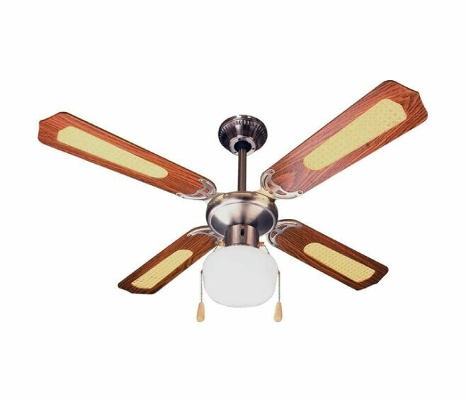 ZEPHIR - VENTILATORE DECORATIVO DA SOFFITTO CON LUCE 4 PALE ZFS9107M Ø105 MARRONE