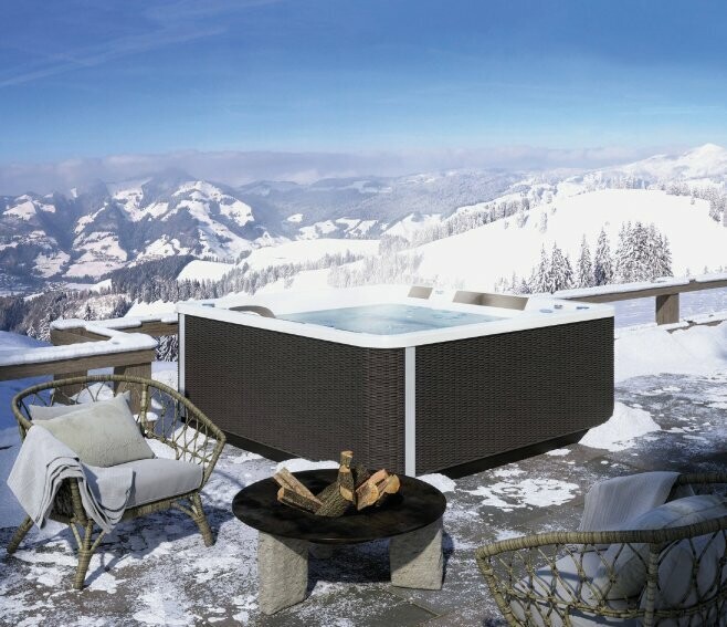KINEDO - GRANDFORM HAPPY SPA A600 MINIPISCINA 6 POSTI BIANCO/RATTAN 228X228X94 CM. HPP#A600