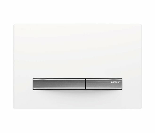 GEBERIT - SIGMA50 PLACCA DI COMANDO DOPPIO TASTO CROMATO / BIANCO 115.788.21.2