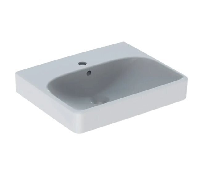 GEBERIT - SMYLE SQUARE LAVAMANI 50 CM. MONOFORO IN VETROCHINA BIANCO 500.256.01.1