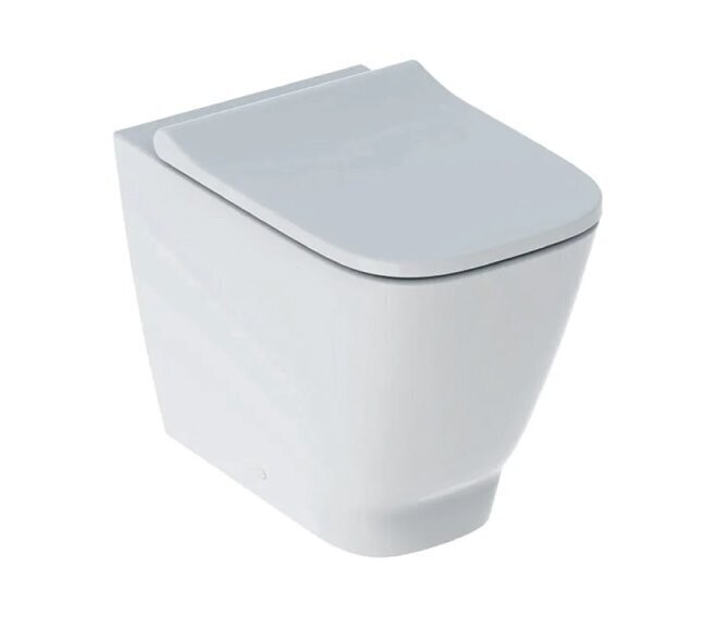 GEBERIT - SMYLE SQUARE VASO A PAVIMENTO RIMFREE BTW FILO PARETE A CACCIATA CON SEDILE WC SOFT-CLOSE BIANCO 500.829.00.1