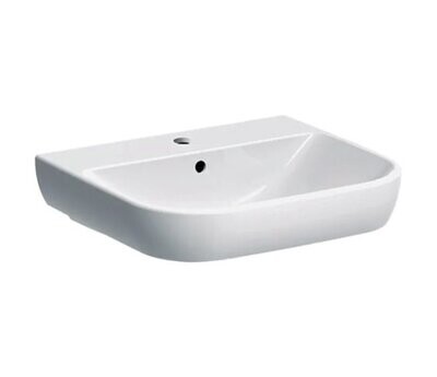 GEBERIT - SMYLE LAVABO MONOFORO 55 CM. IN VETROCHINA BIANCO 500.227.01.1