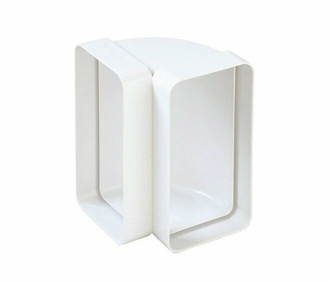 EDIL PLAST - LA VENTILAZIONE CURVA VERTICALE IN ABS 220X90 MM BIANCO PER TUBO RETTANGOLARE CCV229B