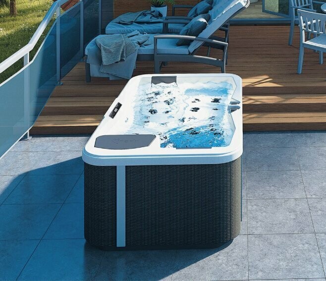 KINEDO - GRANDFORM HAPPY SPA A200 MINIPISCINA 2 POSTI BIANCO/RATTAN 200X117X78 CM. HPP#A200