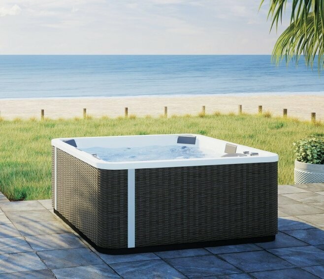 KINEDO - GRANDFORM HAPPY SPA A500 MINIPISCINA 5 POSTI BIANCO/RATTAN 215X215X94 CM. HPP#A500