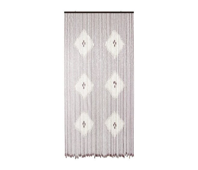 VERDELOOK - TENDA CON CORALLINI IN LEGNO DA INTERNO/ESTERNO 120 X 240 CM. 80 FILI MARRONE BEIGE 811/7