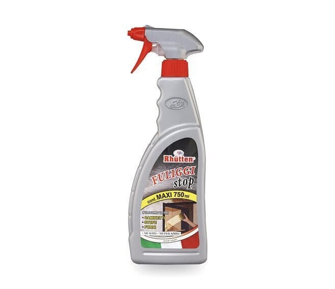 RHUTTEN - FULIGGI STOP PULITORE DETERGENTE PER VETRI DI CAMINI, FORNI E STUFE 750 ML. 180761