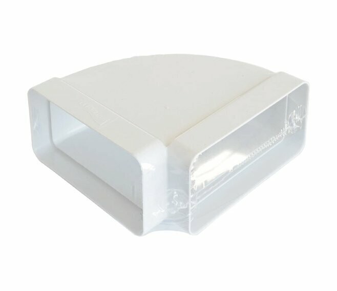 EDIL PLAST - LA VENTILAZIONE CURVA ORIZZONTALE 120X60 MM IN ABS PER TUBO RETTANGOLARE BIANCO CCO126B