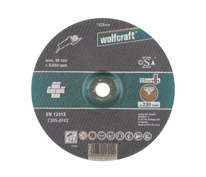 WOLFCRAFT - DISCO DA TAGLIO PER PIETRA Ø 230 MM. A CENTRO DEPRESSO 1629099