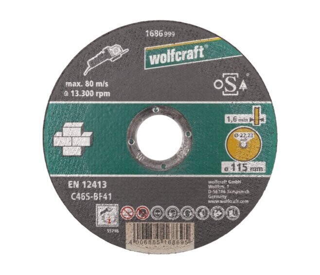 WOLFCRAFT - DISCO DA TAGLIO PER PIETRA TAGLIO FINE DN. 115 MM. 1686999