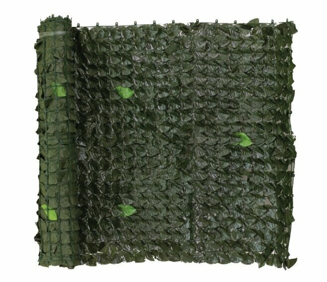 GARDEN FRIEND - FINTA SIEPE PER RECINZIONE IN PVC 1,5 X 3 M. FOGLIE DI LAURO