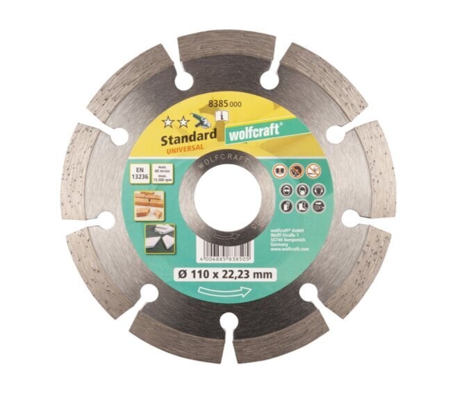 WOLFCRAFT - DISCO DA TAGLIO DIAMANTATO "STANDARD UNIVERSAL" DN. 110 X 22,23 MM. 8385000