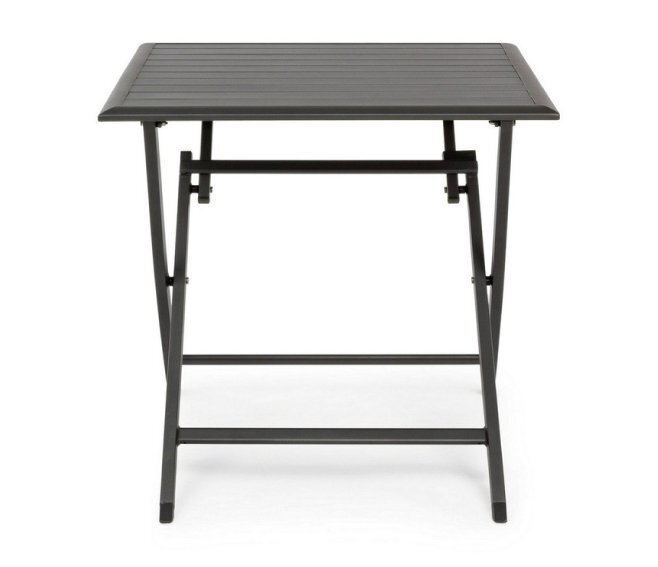 BIZZOTTO - ELIN TAVOLO IN ALLUMINIO PIEGHEVOLE ANTRACITE LH32 70 X 70 X 71 CM. 0662502