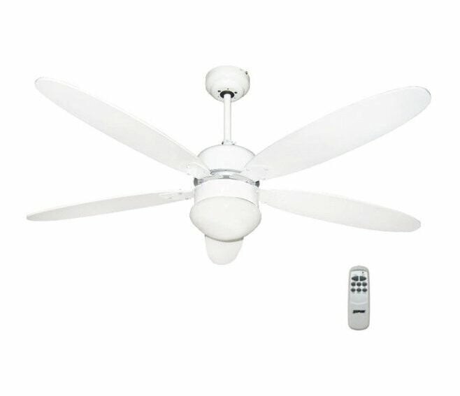 ZEPHIR - VENTILATORE DA SOFFITTO 5 PALE BIANCO CON LAMPADA ZFR9111B