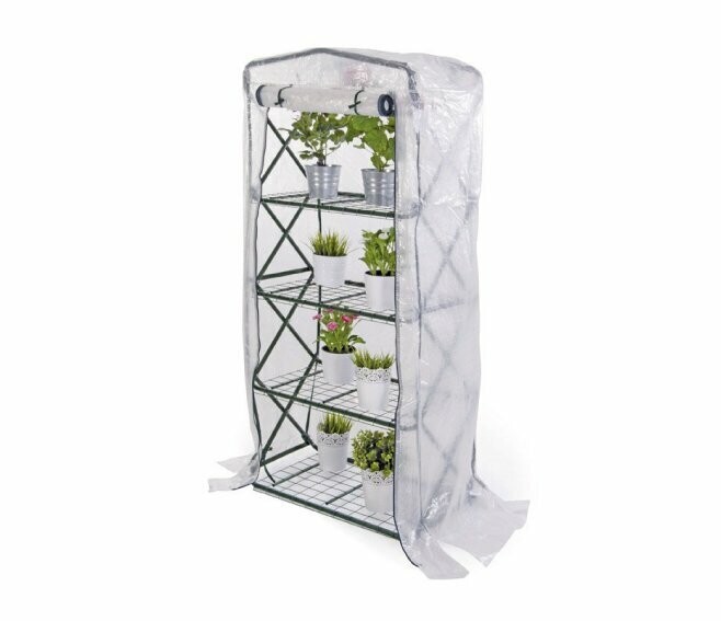 VERDELOOK - SERRA 4 RIPIANI PIEGHEVOLE CON TELO PE 67X44X160 CM.