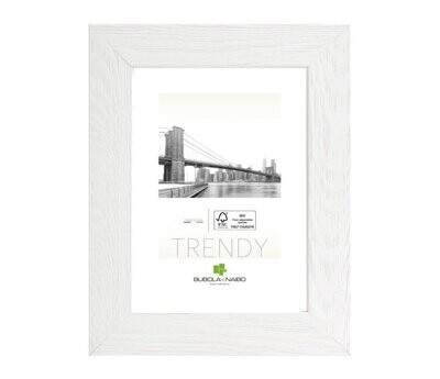 BUBOLA & NAIBO - CORNICE SANDRA IN LEGNO SERIE TRENDY COLORE BIANCO 18 X 24 CM. 6110 01 06