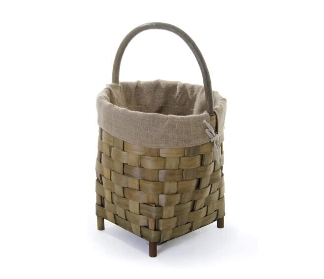 VERDELOOK - CESTA ROTONDA CON MANIGLIONE IN LEGNO E JUTA DN. 40 CM. 12/95