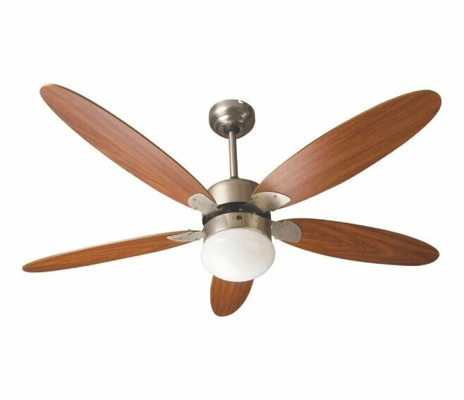 ZEPHIR - VENTILATORE DA SOFFITTO 5 PALE MARRONE CON LAMPADA ZFR9111M