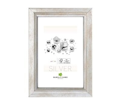 BUBOLA & NAIBO - CORNICE MARISA IN LEGNO SERIE GOLDEN & SILVER COLORE ARGENTO 40 X 50 CM. 6280 02 17