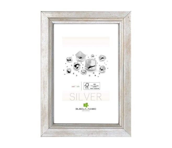 BUBOLA & NAIBO - CORNICE MARISA IN LEGNO SERIE GOLDEN & SILVER COLORE ARGENTO FORMATO A4 21 X 29,7 CM. 6280 02 MA4