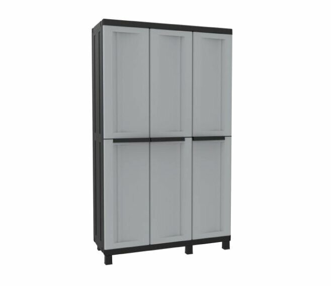 TERRY - ARMADIO TWIST BLACK 3 ANTE ALTO 102X39X170 CM. GRIGIO/NERO