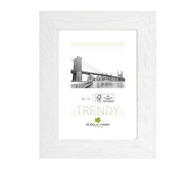 BUBOLA & NAIBO - CORNICE SANDRA IN LEGNO SERIE TRENDY COLORE BIANCO 10 X 15 CM. 6110 01 03