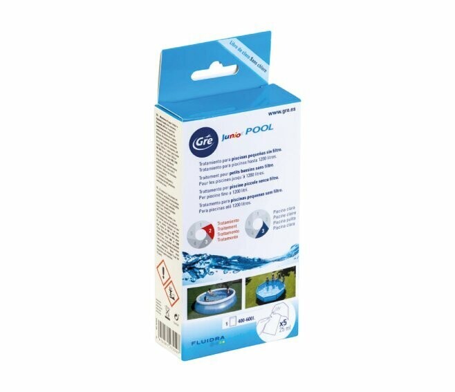GRE - JUNIOR POOL KIT MONODOSE TRATTAMENTO ACQUA PER PISCINA PICCOLA - 600 LITRI KKP525