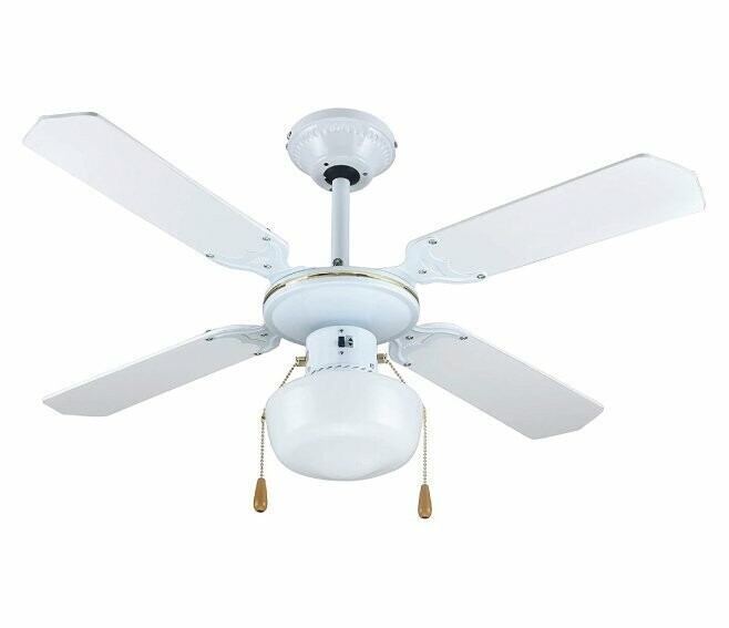 ZEPHIR - VENTILATORE DECORATIVO DA SOFFITTO CON LUCE 4 PALE ZFS9107B Ø105 BIANCO