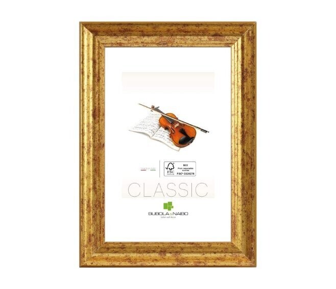 BUBOLA & NAIBO - CORNICE CLAUDIA SERIE CLASSIC IN LEGNO COLORE ORO FORMATO A4 21 X 29,7 CM. 5000 OO MA4