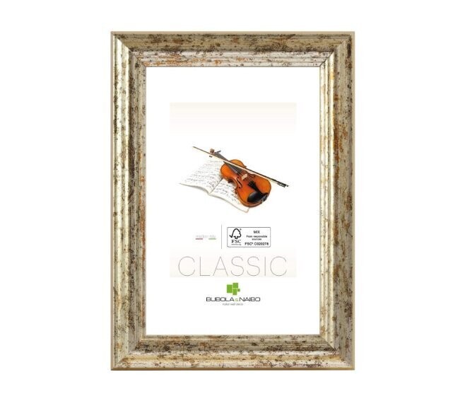 BUBOLA & NAIBO - CORNICE CLAUDIA SERIE CLASSIC IN LEGNO COLORE ARGENTO 18 X 24 CM. 5000 AA 06