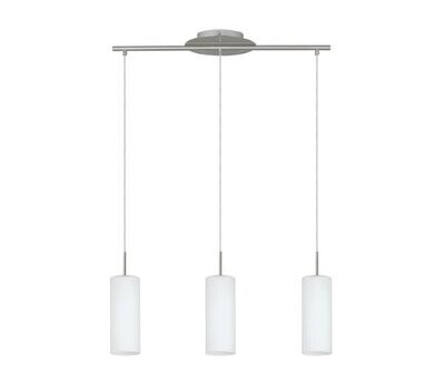 EGLO - TROY 3 LAMPADA A SOSPENSIONE E27 3 LUCI 100W VETRO BIANCO 85978