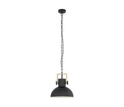 EGLO - LUBENHAM LAMPADA A SOSPENSIONE CON PARALUME ROTONDO IN ACCIAIO NERO E27 1X28W 43162