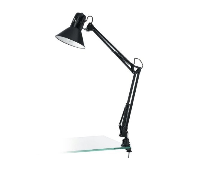 EGLO - FIRMO LAMPADA DA TAVOLO CON MORSETTO IN METALLO NERO REGOLABILE E27 1X40W 90873