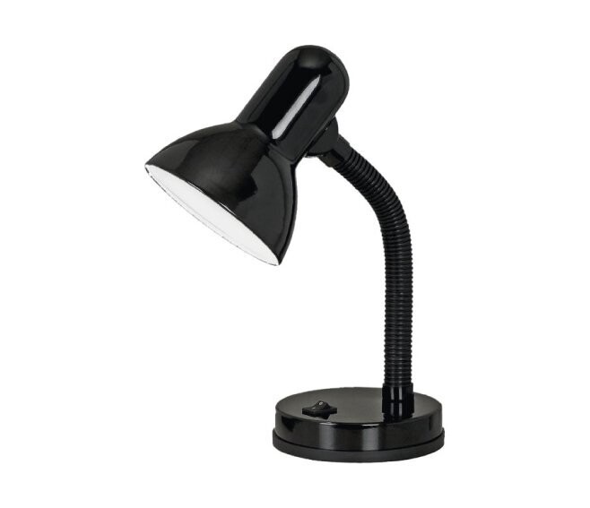 EGLO - BASIC LAMPADA DA SCRIVANIA IN METALLO NERO CON COLLO REGOLABILE NERO 1X40W E27 9228