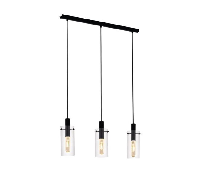EGLO - MONTEFINO LAMPADA A SOSPENSIONE A TRE CILINDRI IN VETRO 3X60W 97367