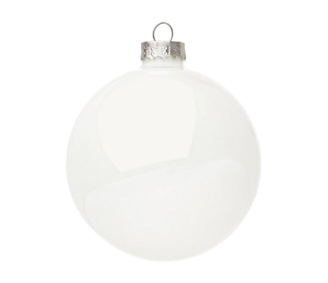 BIZZOTTO - SFERA DI NATALE IN VETRO COLORE BIANCO LUCIDO D80 0914106