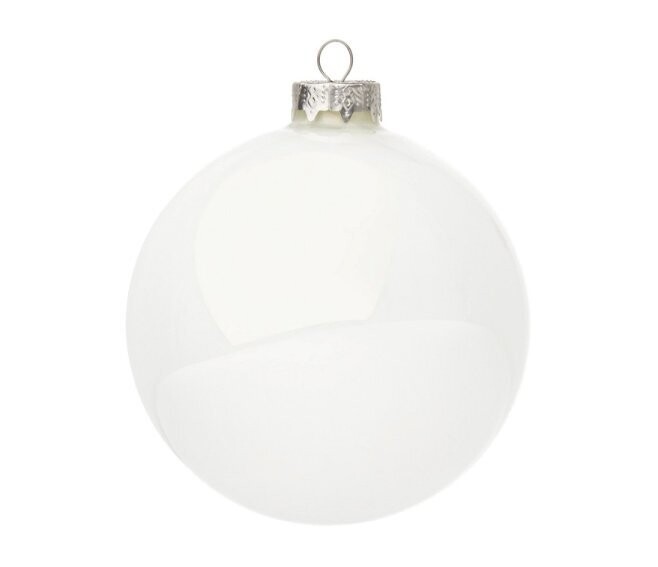 BIZZOTTO - SFERA DI NATALE IN VETRO COLORE BIANCO LUCIDO D100 0914107