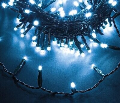 BIZZOTTO - CATENA 1000 LED BIANCO 5 MM. CON 8 GIOCHI DI LUCE FILO VERDE 0929890