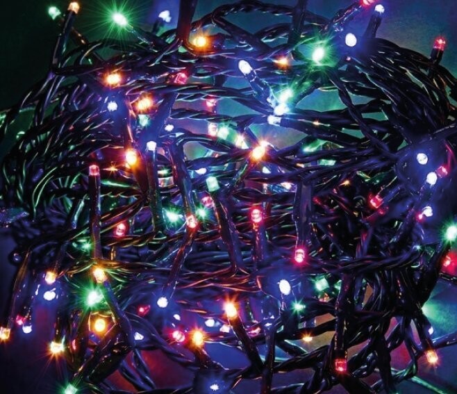 BIZZOTTO - CATENA 1000 LED MULTICOLOR 5 MM. CON 8 GIOCHI DI LUCE FILO VERDE 0929891
