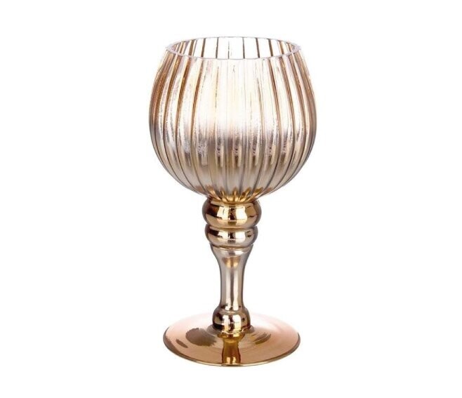 BIZZOTTO - WHITNEY PORTA CANDELA IN VETRO A CALICE 1P MARRONE TAGLIA S 093903301