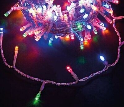 BIZZOTTO - CATENA 300 LED MULTICOLOR 5 MM. CON 8 GIOCHI DI LUCE FILO TRASPARENTE IP44 0922953