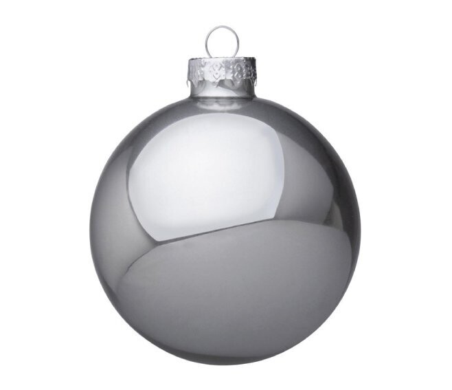 BIZZOTTO - SFERA DI NATALE IN VETRO COLORE ARGENTO SHIMMER D80 0930012