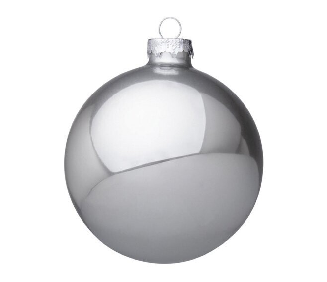 BIZZOTTO - SFERA DI NATALE IN VETRO COLORE ARGENTO SHIMMER D100 0930013