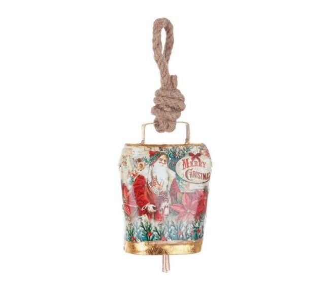 BIZZOTTO - WENDI PENDAGLIO CAMPANA IN METALLO CON BABBO NATALE POINSEZIA 0936637