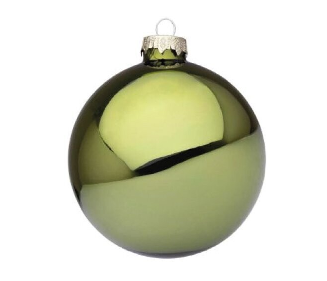 BIZZOTTO - SFERA DI NATALE IN VETRO COLORE VERDE MIRTO LUCIDO D60 0937021