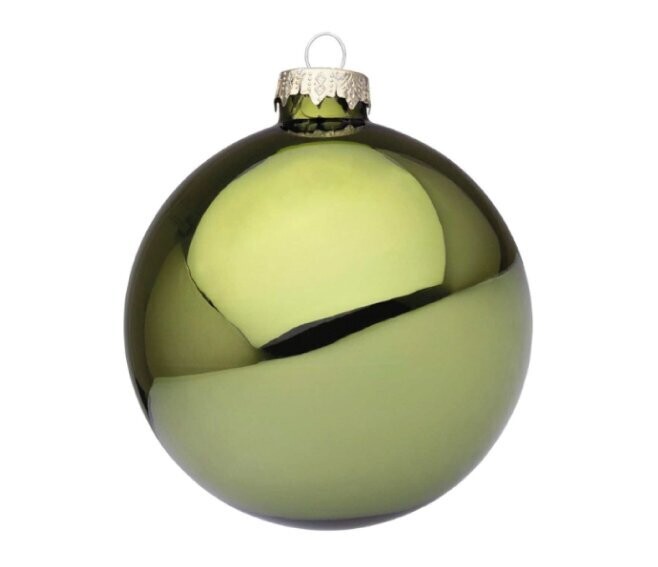 BIZZOTTO - SFERA DI NATALE IN VETRO COLORE VERDE MIRTO LUCIDO D100 0937023